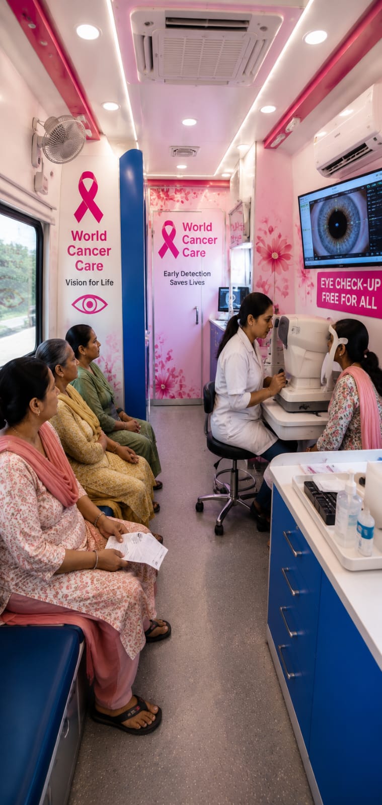 Free eye examination at camp